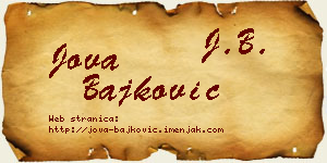 Jova Bajković vizit kartica
